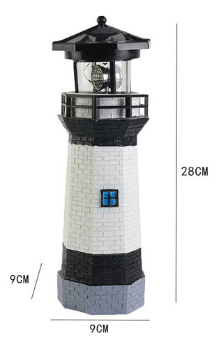 Faro Solar De Jardín Con Luz Giratoria Para Exteriores