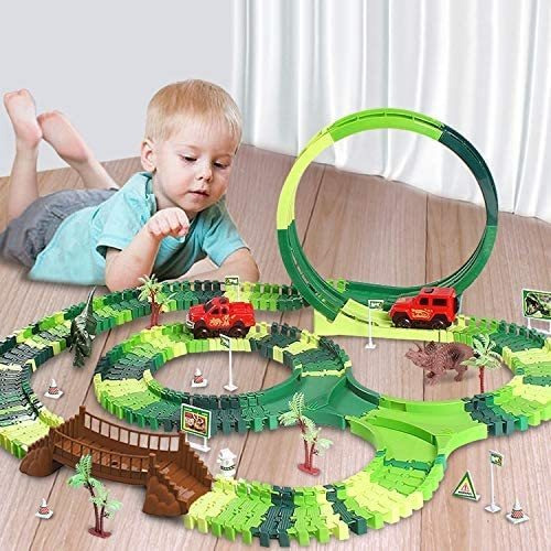 Pista De Carreras De Dinosaurios 195 Pcs Para Niños 