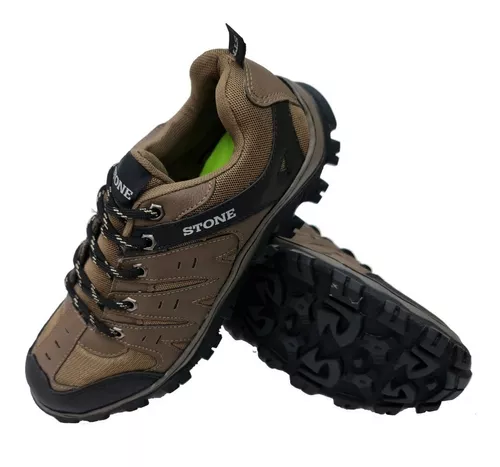 Zapatilla Trekking Hombre Outdoor Talle Especial Stone 4104