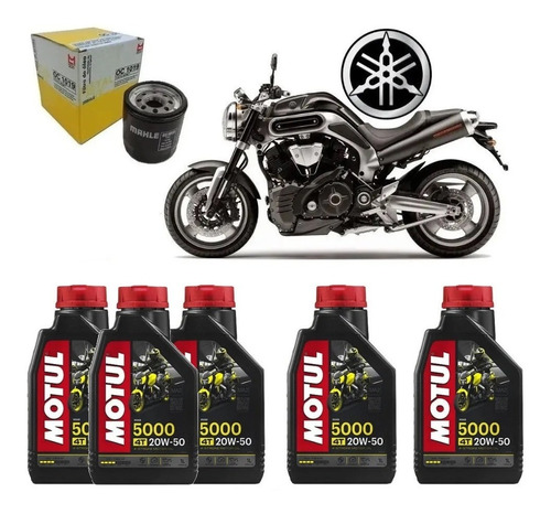 Troca Óleo Yamaha Mt01 Oc1019 Motul 5000 20w50