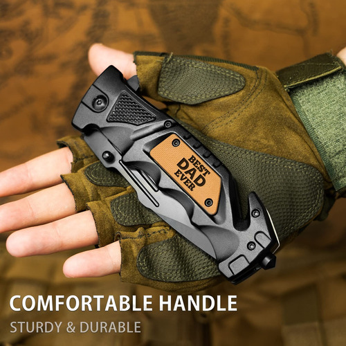 Cuchillo Bolsillo 3 En 1 Edc Grabado Best Dad Ever Regalo I