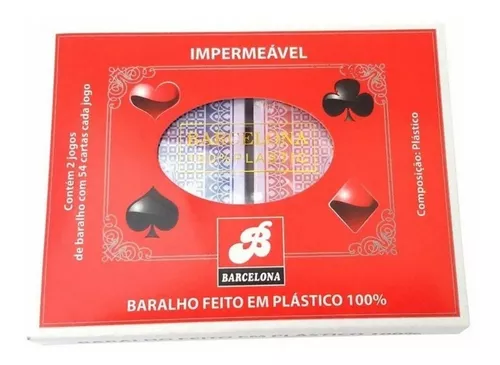 Jogo de Baralho de plastico 108 cartas Paciência Pife Cartas em