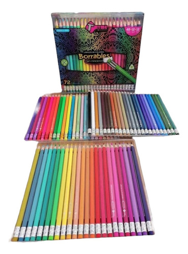 Lápices De Colores Borrables Tryme Set 72 Colores Diferentes