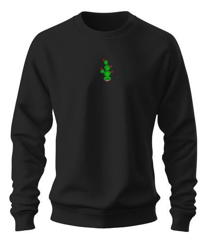 Sudadera Sweater Bordada Nopal Náhuatl Tuna Simbolo Cactus