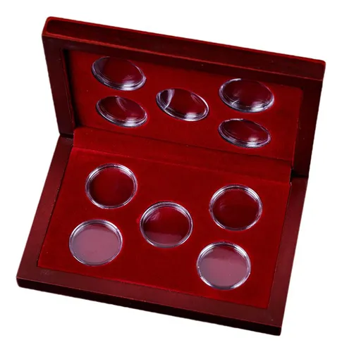 Coins Holder, Wooden Coins Storage Box For Collectible