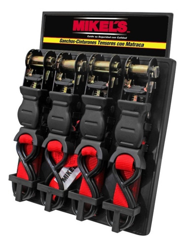 Ganchos Tensores Con Matraca Carga Max 450kg 4.5mts 4pzas
