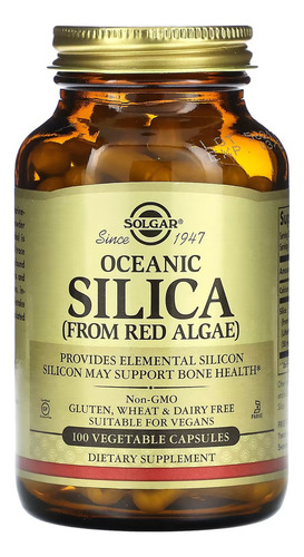 Silício Orgânico 100 Cápsulas From Red Algae Solgar