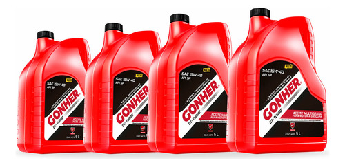 Aceite De Motor Mineral 15w40 20 Litros Gonher Gt Turbo Sp