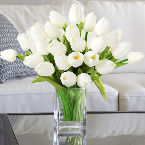 De 30pzs Flores Artificial Tulipanes Decoración Fiesta Boda