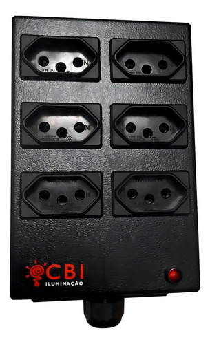 Kit 4 Régua Extensão 06 Tomadas Metal 10 A/ 20 A' Cbi 4000 W Cor Preto 110v/220v