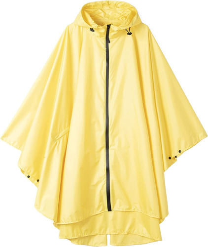 Poncho De Lluvia Impermeable Con Capucha Y Cierre Al Aire