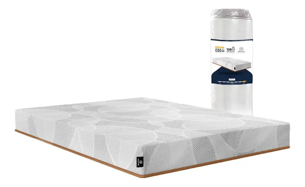 Colchão Casal Ortopédico Espuma D33 A Vácuo - Lucas Home Branco