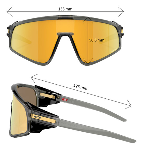Óculos de Sol Oakley Latch Panel Grey Smoke Lentes Prizm 24k OO9404-0535