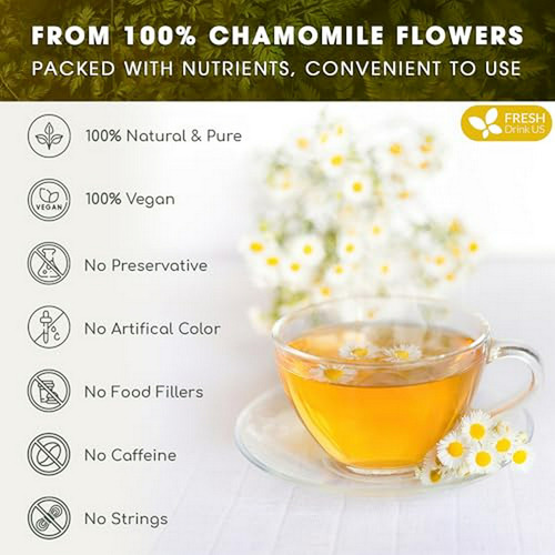 Infusión De Manzanilla 100% Natural, Sin Cafeína, Vegana