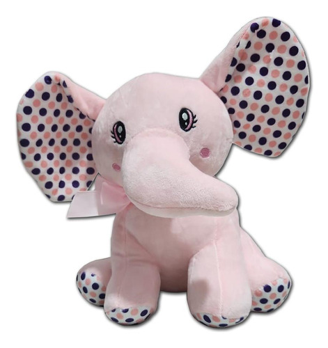 Elefante Pelúcia Elefantinho Fofo 25cm Antialérgico Rosa