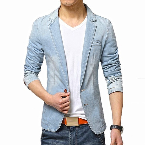 Blazer Jeans Casual Slim Fit Masculino