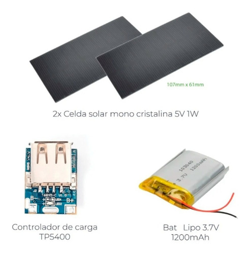 Imagen 3 de 6 de Mini Kit Solar Para Proyectos Electrónicos 1200mah 5v