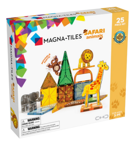 Magna Tiles Set Magnético Animales De Safari 25 Piezas