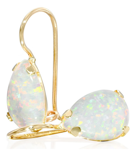 14k Oro Amarillo 7x10 Mm Opal Opal Teardrop Gemstone Pendien