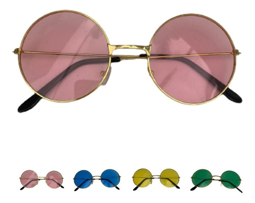 Lentes Lennon X 1 Hippie Anteojos Vidrio Colores Cotillon