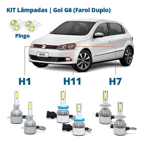 comprar Lâmpadas Gol G6 Foco Duplo 2016 Super Led 6000k 8200 Lumens