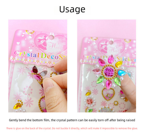 Calcomanía Con Forma De Gema De Cristal Para Niños, Con Form