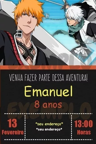 Convite Digital de Aniversario - Tema Anime