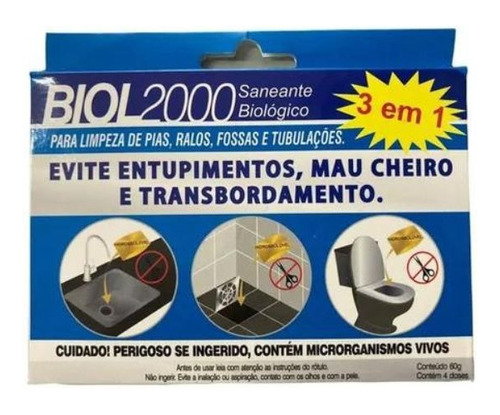 Desentope Biologico Microorganismos Vivos Biol 60g - 4 Doses