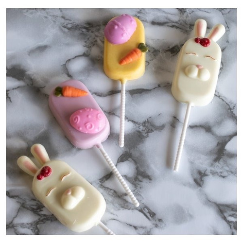Imagen 6 de 7 de Set De 2 Moldes Placas - Paletas Conejitos Pascuas - Parpen