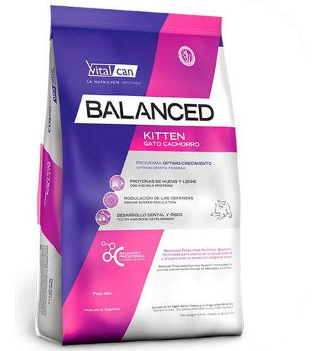 Alimento Vitalcan Balanced Kitten Para Gato Cachorro 7.5 kg