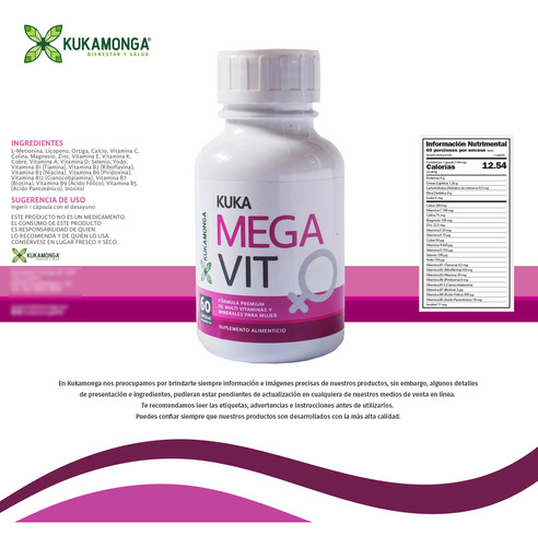 Megavit Multivitaminico De Mujer 60 Cáps Vitaminas Mujer