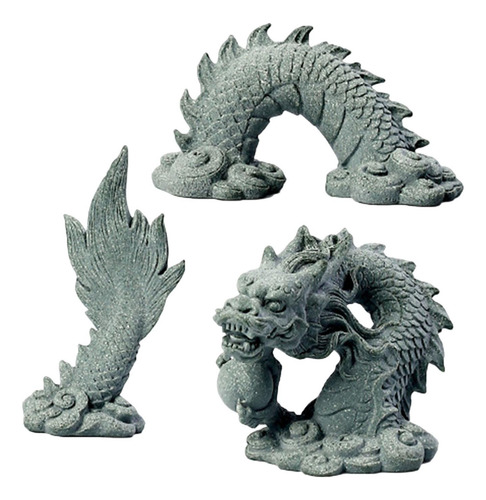 Juego De Estatua De Dragón Paisajismo De Acuario Para
