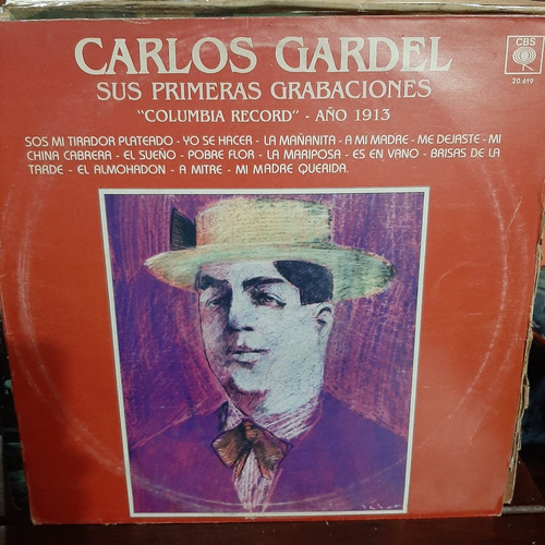 Vinilo Carlos Gardel Sus Primeras Grabaciones Año 1913 T2