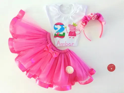 Disfraz Conjunto Tut Cumplea os Peppa Pig By chic.tutu Env o