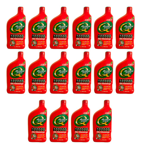 Aceite Quaker 25w50 Alto Kilometraje 946ml Caja 16 Pzs