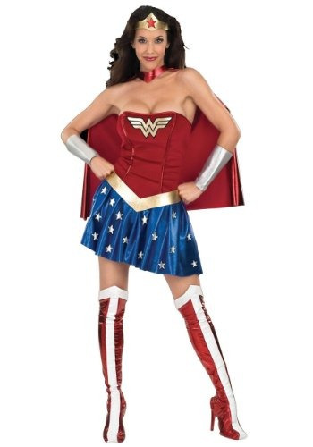 Disfraz De Dc Comics Deluxe Wonder Woman, Azul /rojo,