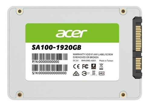 Ssd Acer Sa100, 1.92tb, Sata Iii, 2.5 