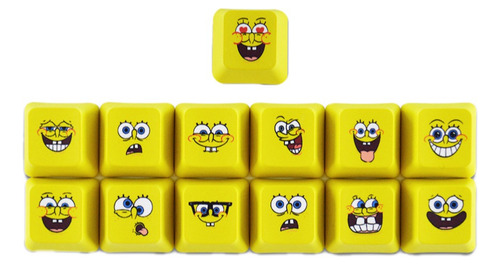 Spongebob Keycaps Wasd, Tecla De Sublimación, Rgby 13teclas