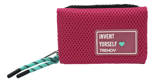 Billetera - Trendy - Mujer - Verde Fucsia Negro