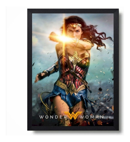 Cuadro Wonder Woman Mujer Maravilla Marco Con Vidrio 35x50