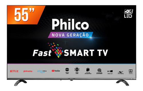 Smart Tv Led 55  Ultra Hd 4k Philco Ptv55q20snbl 3 Hdmi