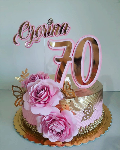 Imagem 1 de 1 de Topo De Bolo Rosas