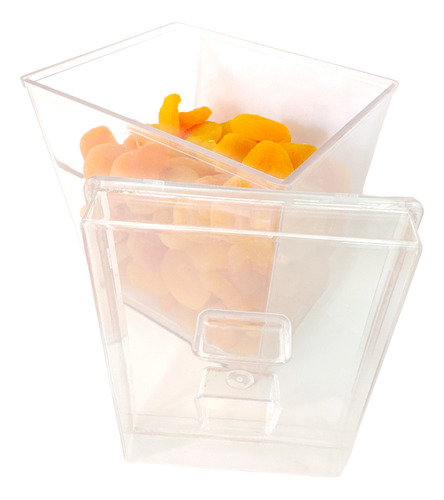 Kit 7 Potes Acrílico Retangular C/ Tampa 1,5l+ Conchas 300ml