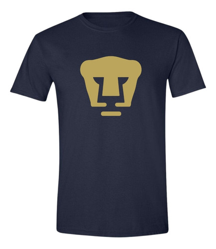 Playera Deportiva Hombre Pumas Unam Logo Dorado Vinil