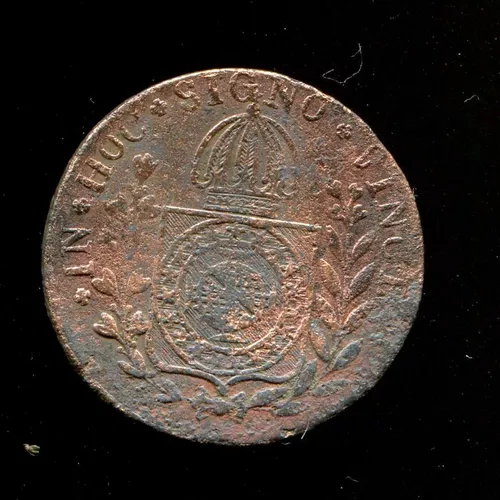 Moeda de cobre Brasil, V reis 1781, apresenta um pequen