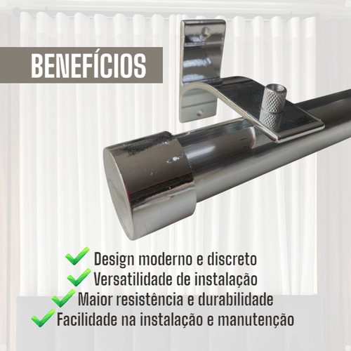 Kit 3 Suporte Inove Parede Trilho Suíço Varão Wave Alumínio