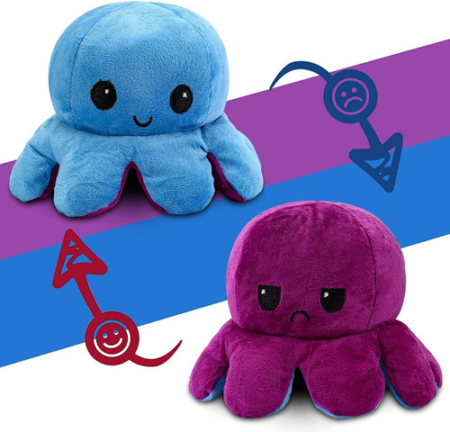 Pulpo Pulpito Peluche Reversible Muñeco De Felpa Juguete