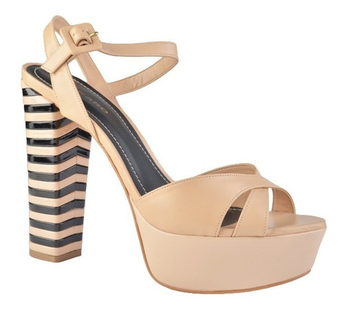 Sandalias Zuecos De Cuero Mujer Beige - Versalles - Ferraro