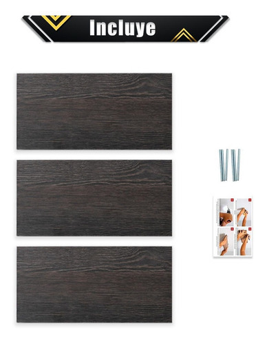 Imagen 7 de 8 de 3 Repisas Flotantes Minimalistas Melamina Vintage 30x15 Color Espresso