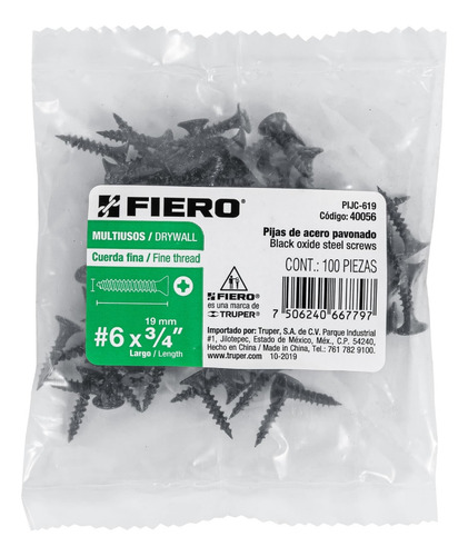 Pija Multiusos 6 X 3/4', Cuerda Cerrada, Caja Con 100 Piezas